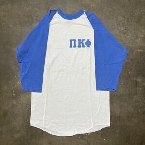Vintage 70s Nu Kappa Phi Russell Athletic White Raglan Shirt